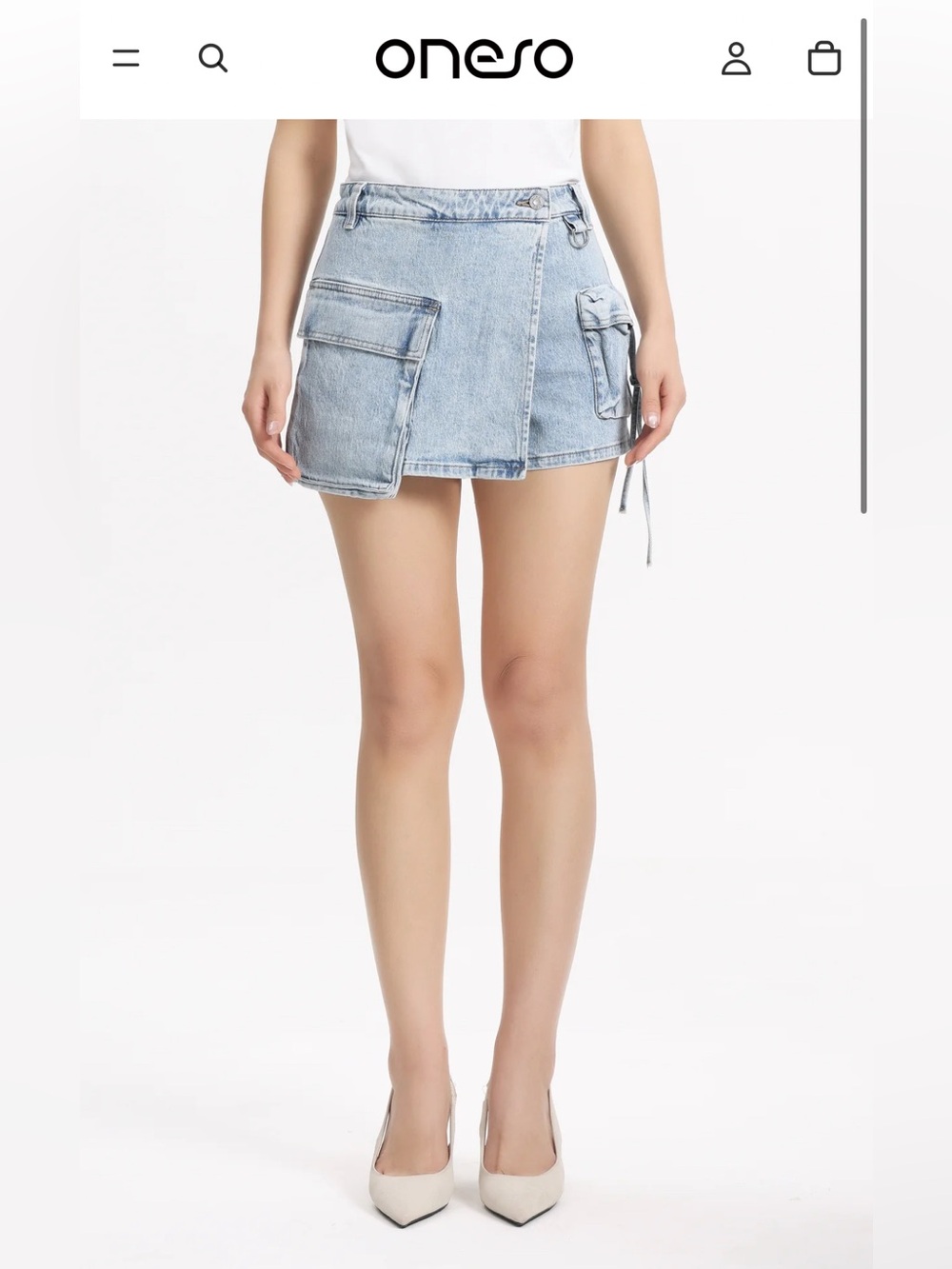 oneso Edgy High Rise Skort Jeans